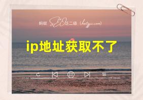 ip地址获取不了