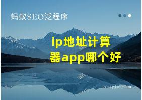 ip地址计算器app哪个好