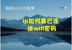 ip如何看已连接wifi密码