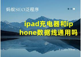 ipad充电器和iphone数据线通用吗