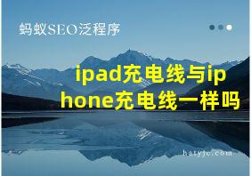 ipad充电线与iphone充电线一样吗