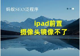 ipad前置摄像头镜像不了