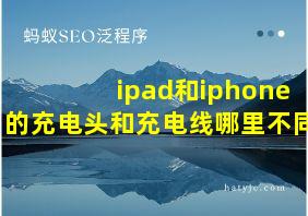 ipad和iphone的充电头和充电线哪里不同