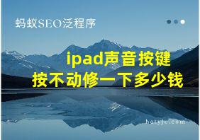 ipad声音按键按不动修一下多少钱