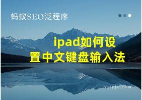 ipad如何设置中文键盘输入法