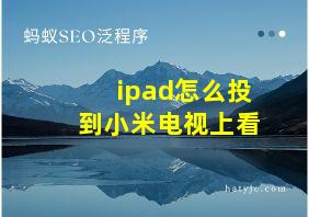 ipad怎么投到小米电视上看