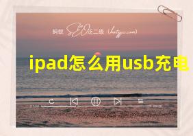 ipad怎么用usb充电