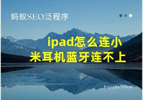 ipad怎么连小米耳机蓝牙连不上