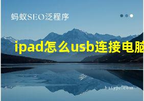 ipad怎么usb连接电脑