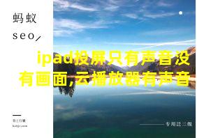 ipad投屏只有声音没有画面,云播放器有声音