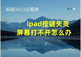 ipad按键失灵屏幕打不开怎么办