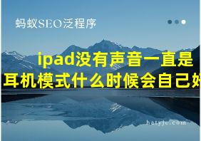 ipad没有声音一直是耳机模式什么时候会自己好