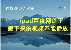 ipad百度网盘下载下来的视频不能播放