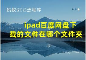 ipad百度网盘下载的文件在哪个文件夹