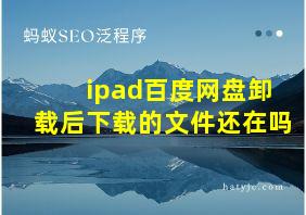 ipad百度网盘卸载后下载的文件还在吗