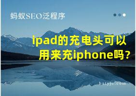 ipad的充电头可以用来充iphone吗?