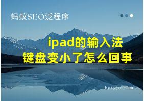 ipad的输入法键盘变小了怎么回事