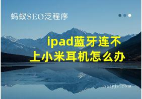 ipad蓝牙连不上小米耳机怎么办