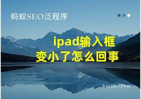 ipad输入框变小了怎么回事