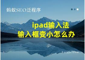 ipad输入法输入框变小怎么办