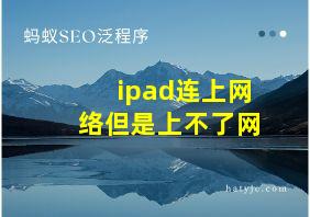 ipad连上网络但是上不了网