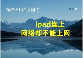 ipad连上网络却不能上网