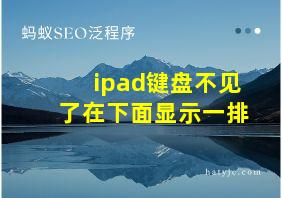 ipad键盘不见了在下面显示一排