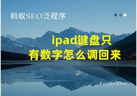 ipad键盘只有数字怎么调回来