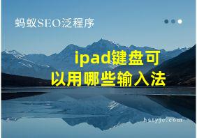 ipad键盘可以用哪些输入法