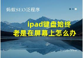 ipad键盘始终老是在屏幕上怎么办