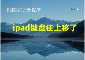 ipad键盘往上移了