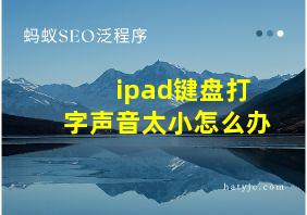 ipad键盘打字声音太小怎么办