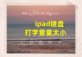 ipad键盘打字音量太小