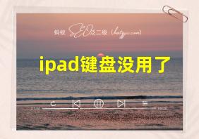 ipad键盘没用了