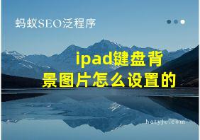 ipad键盘背景图片怎么设置的