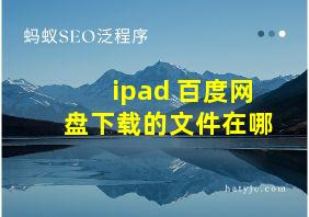 ipad 百度网盘下载的文件在哪