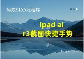 ipad air3截图快捷手势