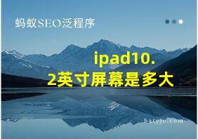 ipad10.2英寸屏幕是多大