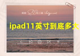 ipad11英寸到底多大