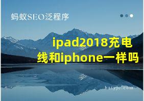 ipad2018充电线和iphone一样吗