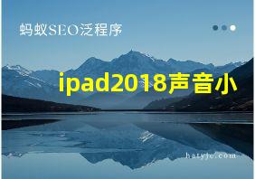 ipad2018声音小