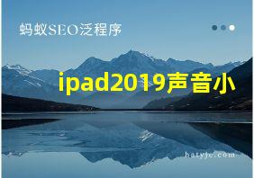 ipad2019声音小