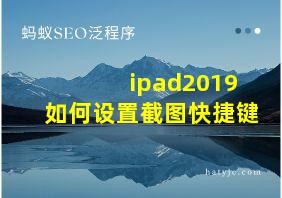 ipad2019如何设置截图快捷键