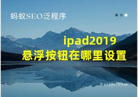 ipad2019悬浮按钮在哪里设置