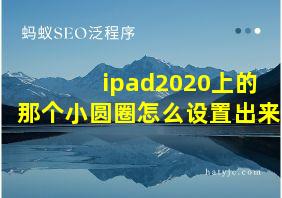 ipad2020上的那个小圆圈怎么设置出来