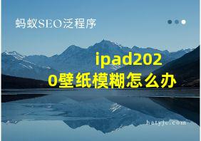 ipad2020壁纸模糊怎么办