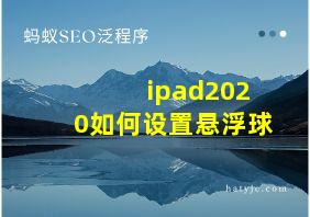 ipad2020如何设置悬浮球