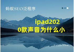 ipad2020款声音为什么小