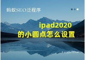 ipad2020的小圆点怎么设置