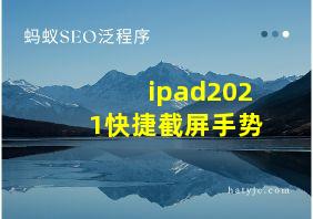 ipad2021快捷截屏手势